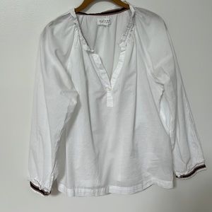 Velvet White Blouse Elegant Top size small